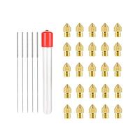 OZDTLP Brass Nozzle, MK8 Extruder, M6 Thread, 1.75mm Consumables, With Cleaning Needle Belt Storage Box, 31-piece Set, 3D Printer Accessories