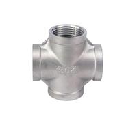 OZDYT 1 PCS 1" BSP Female 304 Stainless Steel Cross 4 Way Connector Pipe Fitting Water Oil Air