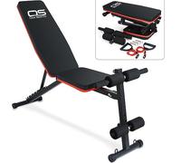 OZE SPORTS Adjustable Weight Bench - Utility Incline Decline Flat Foldable Bench Press sit up for Full Body Workout Home Exercise Gym Equipment - 7 Adjustable Positions & 2 Training Straps