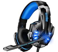 Ozeino Gaming Headset for Ps4 Ps5 3D Surround Sound Noise Cancelling Headphones with Microphone for PC Xbox One Switch with LED Light