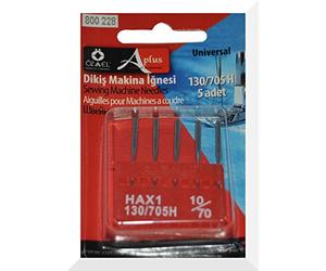 Ozelaplus Universal Sewing Machine Pack of 5 Needles-Size 10/70-For Cottons, Silver, 10/70