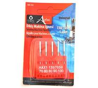 Ozelaplus Universal Sewing Machine Pack of 5 Needles-Sizes 70/80 / 80/90 / 100-General Use, Silver, 70/80/90/100
