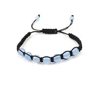 OZEO Chakra Bracelet, Handmade Braided Rope Wrapped Natural Blue Aquamarine Stone Bracelets Chakra Energy Gemstone Beaded Bangles Adjustable Balance Yoga Bracelets Jewelry For Women Men