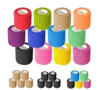 OZER 12 Pack 2 Inch x 5 Yards Self Adhesive Bandage Breathable Cohesive Bandage Wrap Rolls Elastic Self-Adherent Tape for Stretch Athletic, Sports, Wrist, Ankle (Colorful, 2 Inch)
