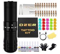 OZER Tattoo Gun Set Including 20 Ink Cartridge Needles and a 1500mAh Tattoo Pen Kit is Suitable for Artists and Beginners (the ink is only for practice)