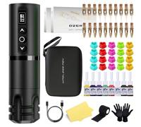 OZER Tattoo Gun Set Including 20 Ink Cartridge Needles and a 2000mAh Tattoo Pen Kit is Suitable for Artists and Beginners (the ink is only for practice)