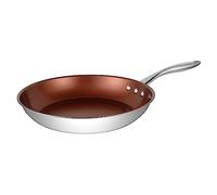 Ozeri 12" Stainless Steel Earth Pan ETERNA, a 100% PFOA and APEO-Free Non-Stick Coating, Bronze Interior, 30cm