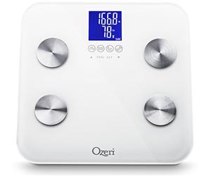 Ozeri Touch 200 KG / 440 LBS Total Body Bathroom Scale -- Measures Weight, Body Fat, Hydration, Muscle and Bone Mass with Auto Recognition and Infant Tare Technology