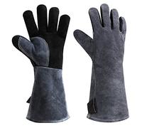OZERO 16 Inches 932°F Leather Welding Gloves, Heat-Resistant Fireproof Oven Mitts for BBQ, Stove, Forge, Grill Wood Burners, Firefighting, Fireplace, Cooking, Animal Handling Glove Puncture-Resistant