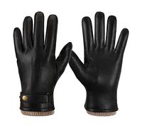 OZERO Mens Winter Gloves: Nappa Leather Warm Cashmere Lined Touchscreen Texting Driving Motorcycle Gloves - Thermal Gifts for Dad or Husband - Black,M