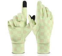 OZERO Women Winter Cycling Gloves: Touchscreen Gloves Windproof Waterproof Warm Running Gloves Anti-Slip Thermal Texting Gloves for Lady Driving Motorcycle Riding Fishing Hiking (Green, L)