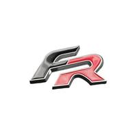 OZHFRRN Metal 3D FR Car Sticker Emblem Badge for Seat Leon FR+ Cupra Ibiza Altea Exeo Formula Racing Car Accessories (Black Red)