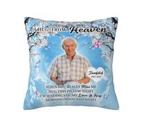 Ozinna Custom A Hug From Heaven Memory Pillow Cushion Cover,Personalized Photo Memory Pillow Pillow Cushion Cover Pillowcase,Sympathy Gifts for Loss Of Loved One Bereavement Remembrance Gifts