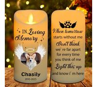 Ozinna Custom Dog Cat Photo Memorial Flameless Candle,Light This Up And Know I'm Here Personalized LED Candle Lights,Pet Dog Cat Remembrance Gift,Pet Loss Gifts, Loss of Dog Sympathy Gift