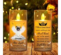 Ozinna Custom Dog Cat Photo Memorial Flameless Candle,Light This Up And Know I'm Here Personalized LED Candle Lights,Pet Dog Cat Remembrance Gift,Pet Loss Gifts, Loss of Dog Sympathy Gift