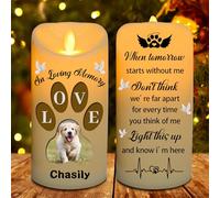 Ozinna Custom Dog Cat Photo Memorial Flameless Candle,Light This Up And Know I'm Here Personalized LED Candle Lights,Pet Dog Cat Remembrance Gift,Pet Loss Gifts, Loss of Dog Sympathy Gift