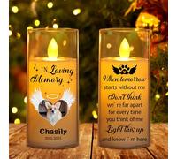 Ozinna Custom Photo Dog Cat Flameless Candle Lights,Light This Up and Know I'm Here Personalized LED Candle,Pet Dog Cat Memorial Gift,Pet Loss Gifts, Loss of Dog Sympathy Gift