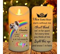 Ozinna Custom Photo Dog Cat Flameless Candle Lights,Light This Up and Know I'm Here Personalized LED Candle,Pet Dog Cat Memorial Gift,Pet Loss Gifts, Loss of Dog Sympathy Gift