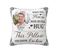 Ozinna Custom When You Miss Me Memory Pillow Cushion Cover,Personalized Photo Memory Pillow Cushion Cover Pillowcase,Sympathy Gifts for Loss Of Loved One Bereavement Remembrance Gifts