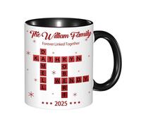 Ozinna Family Forever Linked Together Scrabble Name Personalized Mug Crossword Custom Coffee Cup Gift for Brothers Sisters Siblings Family