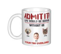 Ozinna Personalised Admit It Life Would Be Boring Without Us Dog Cat Mug,Custom Pet Photo Coffee Mug,Coffee Cup,Christmas Birthday Gift for Men Women