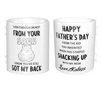 Ozinna Personalised Even Though I'm Not from Your Sack I Know You’ve Still Got My Back Mug for Dad,Custom Coffee Mug with Name,Bonus Dad Coffee Cup,Father's Day Birthday Gift for Step Dad
