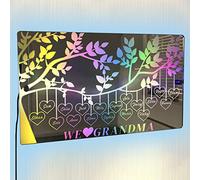 Ozinna Personalised Family Tree of Life Mirror Led Light Neon Sign, Custom Name 16 Color Changing Light Up Mirror Wall Decor, Rectangular, 30.48cm x 30.48cm, Acrylic, Home/Wall Art
