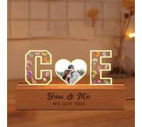 Ozinna Personalized Couple Initials LED Night Light, You and Me We Got This Night Light, Floral Acrylic Night Light, Valentine's Day Anniversary Wedding Gifts for Couple Him Her (Style-3)
