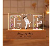 Ozinna Personalized Couple Initials LED Night Light, You and Me We Got This Night Light, Floral Acrylic Night Light, Valentine's Day Anniversary Wedding Gifts for Couple Him Her (Style-4)