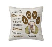 Ozinna Personalized Dog Memorial Throw Pillow,Custom Dog Photo Pet Text Pillowcase Two-Sides Printed Cushion Covers,Pet Memorial, Loss Sympathy Gift,Style 8
