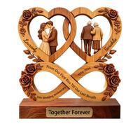 Ozinna Personalized Love Through Time Wooden Plaque, Custom Name Infinity Heart Couple Plaque, from Our First Kiss Till Our Last Breath, Valentines Day Anniversary Romantic Gifts for Him Her