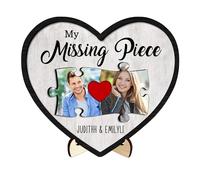 Ozinna Personalized My Missing Piece Couple Picture Frames Custom Name Puzzle Sign Couple Puzzle Plaque Love Wooden Sign Anniversary Wedding Valentines Day Gifts For Him Her (Style-3)