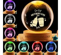 Ozinna Personalized Our First Mothers Day Crystal Ball Night Light, Custom Names Crystal Ball Led Lamp Globe Light, Mothers Day Birthday Keepsake Gifts for Mom Grandma (Style 33)