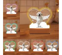 Ozinna Personalized Pet Memorial Night Light Custom Name Photo in Loving Memory Picture Frame Acrylic Lamp Pet Sympathy Gifts Bereavement Gifts Memorial Gifts for Loss of Dog Cat (Style-12)
