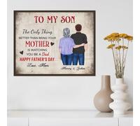 Ozinna Personalized To My Son The Only Thing Better Than Being Your Mother is Watching You Be A Dad Canvas Prints,Happy Father's Day Custom Gift for Son New Dad from Mom Mama,Poster Prints Wall Decor