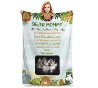 Ozinna Personalized Ultrasound Photo Baby Blanket,Mommy I'll Be Snuggled Up In Your Tummy Custom Baby Sonogram Picture Throw Blanket, for New Mom