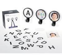 Ozio ABC - Wall-Mounted Clothes Hanger with Letter Hooks, Wall-Mounted Clothes Rack, Designer Clothes Hanger Hook, Colorful Clothes Hanger Hooks, Children's Clothes Hanger - Black - Combo Pack of 3