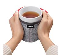 Ozio Hand Warming Mug, Hand Warming Ceramic Mug Lined with Wool, Hand Warming Cappuccino Cup, Milk, Tea, Herbal Tea Cup, Large Breakfast Cup, Original Gift, 400ml, Tama, Red