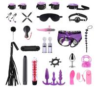 Oziral Bondage Set 26-Piece BDSM Bed Restraint Set and Passion Beginner Bondage Set with Anal Plug Set Handcuffs Bondage Belt Couple Sex Toys Bondage Belt and Restraints, etc. for Extreme Couple Sex