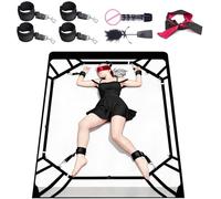 Oziral Bondage Set for Bed - Comprehensive Bondage Kit with Adjustable Bed Restraints (2x2m) Comfortable Handcuffs Feather Tickler Blindfold - Erotic Restraint Set Sex Toy for Beginners