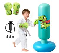 Oziral Inflatable Punching Bag for Kids, 48 Inch (120CM) Stable Kids Boxing Bag with Punch Bag Dinosaur Toy and Boxing Gloves, for Boys and Girls Age 3-8 to Practice Karate and Taekwondo Blue