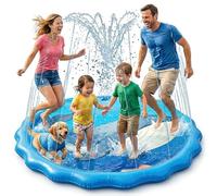 Oziral Splash Pad for Kids & Pets 170CM Thickened Blue Whale Round Inflatable Water Sprinkler Mat,Outdoor Water Play Toys for Garden,Summer Splash Mat for Toddlers Boys Girls & Dogs,Pet Sprinkler Pad