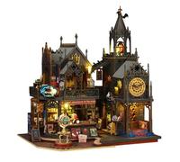 OZJAY DIY Miniature House Kit, Upgrade Mini House Building Kit with Music Movement, DIY Wooden Dollhouse Miniature Kit for Adults Teen, Wooden Crafts Magic Dollhouse Kit, Holo Magic City 2
