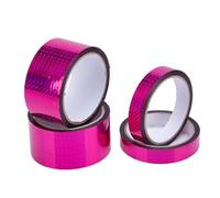 OZLCUA 30/50M Self-Adhesive Decorative Laser Tape DIY Glitter Party Gift Packing Home Decor Hot Stamping Sticker(Rose Red,50M_12MM)