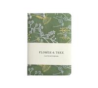 OZLCUA A6 Embroidery Flower Notebook Linen Cotton Handbook Super Thick Diary Half Blank Inner Page(Green)