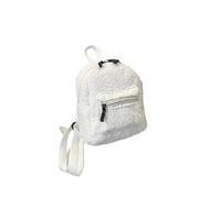 OZLCUA Cute Mini Plush Backpack For Adult Parent-Child Shoulder Bag Autumn Lamb Fleece High-capacity Student Samll(WHITE)