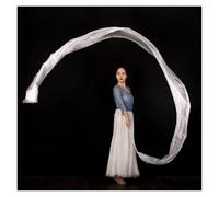 OZLCUA Dance Ribbons Dance Streamer Gymnastics Artistic Performance Talent Show Props Polyester Throw Streamers With Rod Stage Praise(Pure White)