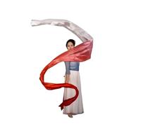 OZLCUA Dance Ribbons Polyester Flower Dance Streamer Rhythmic Gymnastics Ribbons Artistic Dancing Talent Shows Worship Praise Prophetic Banner(Red White)