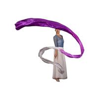 OZLCUA Dance Ribbons Polyester Flower Dance Streamer Rhythmic Gymnastics Ribbons Artistic Dancing Talent Shows Worship Praise Prophetic Banner(White Purple)