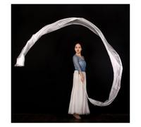OZLCUA Dance Ribbons Polyester Flower Dance Streamer Rhythmic Gymnastics Ribbons Artistic Dancing Talent Shows Worship Praise Prophetic Banner(White)